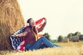 An american girl enjoying country life.