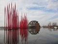 American glass sculptor and entrepreneur Dale Chihuly`s work displayed at Clinton Presidential Center Royalty Free Stock Photo