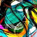 American graffiti style illustration psychedelic abstract quality pattern Royalty Free Stock Photo