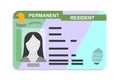 American green card, Permanent Residence Card flat icon, vector illustration Royalty Free Stock Photo