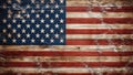 American grunge wooden flag, Independence Day background. Generative AI