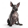 American Hairless Terrier breed dog isolated on a clean white background