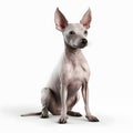 American Hairless Terrier breed dog isolated on a clean white background