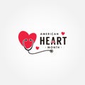 American Heart Month Vector Design For Banner or Background