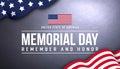 American holiday Memorial Day. USA flags with national colors Royalty Free Stock Photo