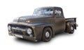 The American Hot rod car Ford F100 Pickup 1954 model year. White background