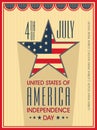 American Independence Day celebration poster, banner or flyer. Royalty Free Stock Photo