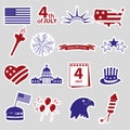 American independence day celebration stickes set eps10