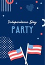 American Independence Day celebrations. greeting design with USA patriotic colors. Collection of greeting background designs, 4th Royalty Free Stock Photo