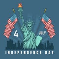 American Independence Day colorful poster Royalty Free Stock Photo