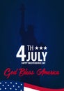 American Independence Day. God Bless America. 4th July. Template background for greeting cards, posters, leaflets and brochure. Ve Royalty Free Stock Photo