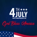 American Independence Day. God Bless America. 4th July. Template background for greeting cards, posters, leaflets and brochure. Ve Royalty Free Stock Photo