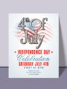 American Independence Day invitation card. Royalty Free Stock Photo