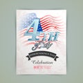 American Independence Day invitation card. Royalty Free Stock Photo