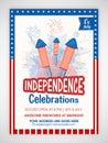 American Independence Day invitation card. Royalty Free Stock Photo