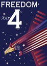 American independence day poster. Vector illustration decorative background design Royalty Free Stock Photo