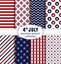 American Independence Day. Seamless patterns set.