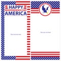 American Independence day template card sets. Royalty Free Stock Photo