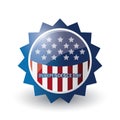 american independence flag badge. Vector illustration decorative design