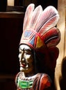 American indian chief carving in the sunlight