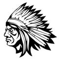 American indian chief, indian face drawing sketch, indian chief head in black and white