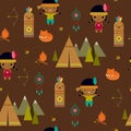 American indian clipart seamless wallpaper Royalty Free Stock Photo
