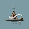 American indian emblems and labels Royalty Free Stock Photo