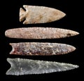 American indian flint arrowheads Royalty Free Stock Photo