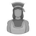 American indian icon, black monochrome style