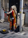 American Indian playing Instruments Istiklal Istanbul