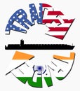 American and Indian trade Royalty Free Stock Photo