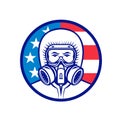 American Industrial Worker Wearing RPE Mascot Royalty Free Stock Photo