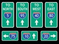 American Interstate signs Royalty Free Stock Photo