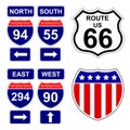 American Interstate signs Royalty Free Stock Photo