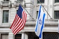 American and Israeli Flags Royalty Free Stock Photo