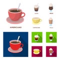 American, late, irish, cappuccino.Different types of coffee set collection icons in cartoon,flat style vector symbol