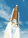 The launcher sis takeoff from cap Canaveral base Royalty Free Stock Photo