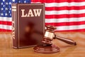 American law and justice concept, 3D rendering Royalty Free Stock Photo