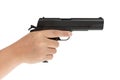 American legendary pistol on white background military model in