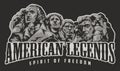 American legends vintage sticker monochrome