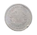 1909 American Liberty Head V Nickel 5 Cent Piece VG Good 5c US Coin Collectible front obverse and back reverse side isolated on