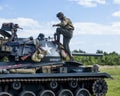 American Light Chaffee Tank and crew. Royalty Free Stock Photo