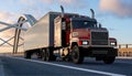 American Mack truck, adapted for autonomous driving on public roads Royalty Free Stock Photo