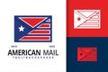 American Mail Flag Logo Design Vector Illustration Template
