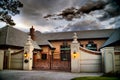 American Mansion Home and Gate in HDR Royalty Free Stock Photo