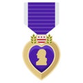American medal purple heart. order for courage. Royalty Free Stock Photo