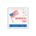 American Memorial Day flat color vector badge