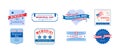 American Memorial Day flat color vector badges set