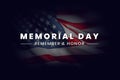 American Memorial Day illustration with generative Ai waving US flag and text