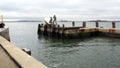 American Merchant Mariners` Memorial, depicting a merchant marine vessel that was sunk in WWII, New York, NY Royalty Free Stock Photo